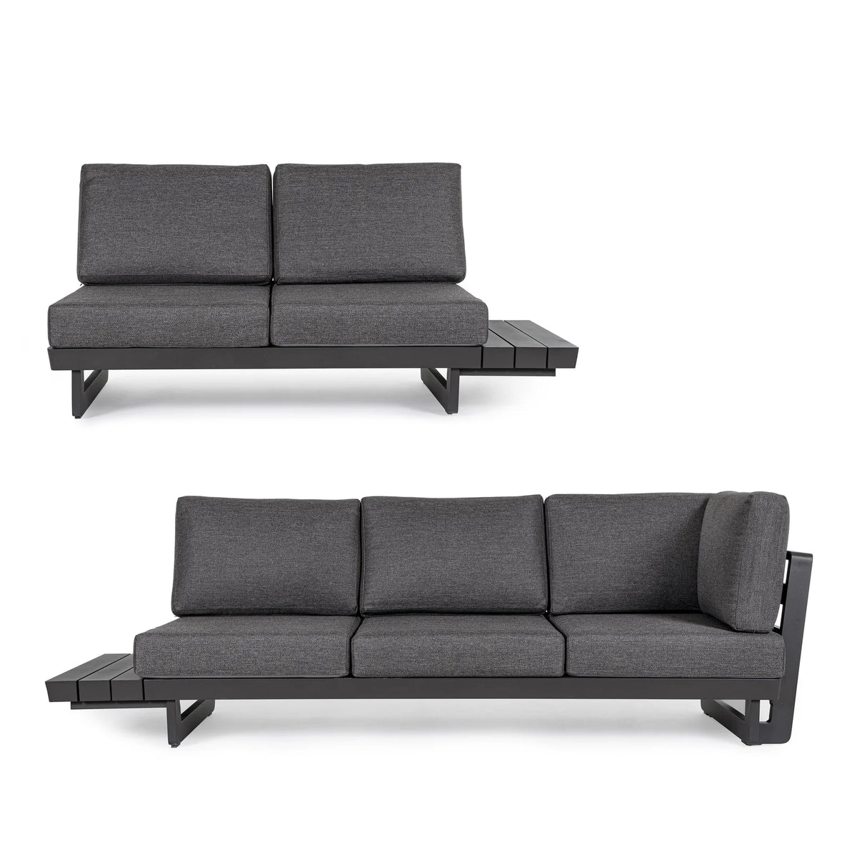 Gartenlounge Set 2 Ecksitzgruppe mit Kissen Anthrazit WG21 Infinity - ZEN ZONE Furniture