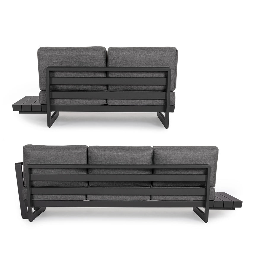 Gartenlounge Set 2 Ecksitzgruppe mit Kissen Anthrazit WG21 Infinity - ZEN ZONE Furniture