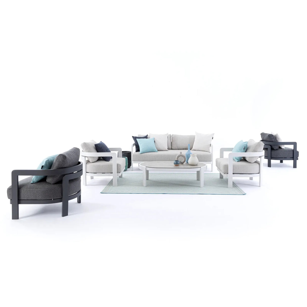 Gartenlounge Set 4er mit Kissen Presley Weiß WG20 - ZEN ZONE Furniture