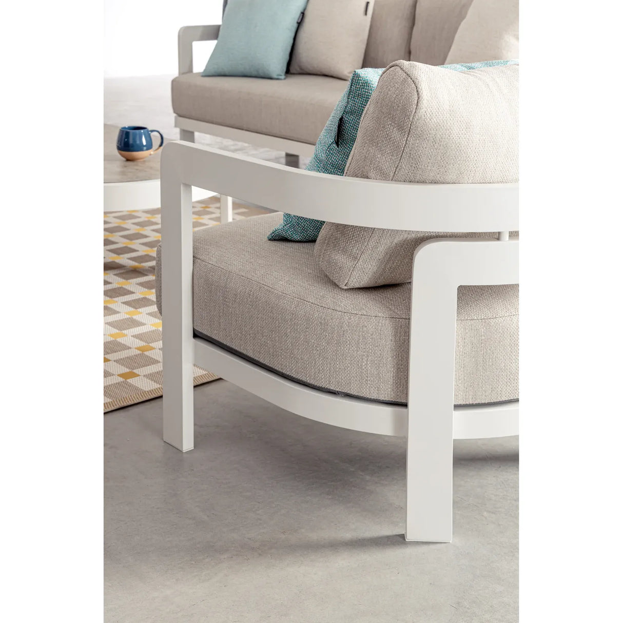 Gartenlounge Set 4er mit Kissen Presley Weiß WG20 - ZEN ZONE Furniture