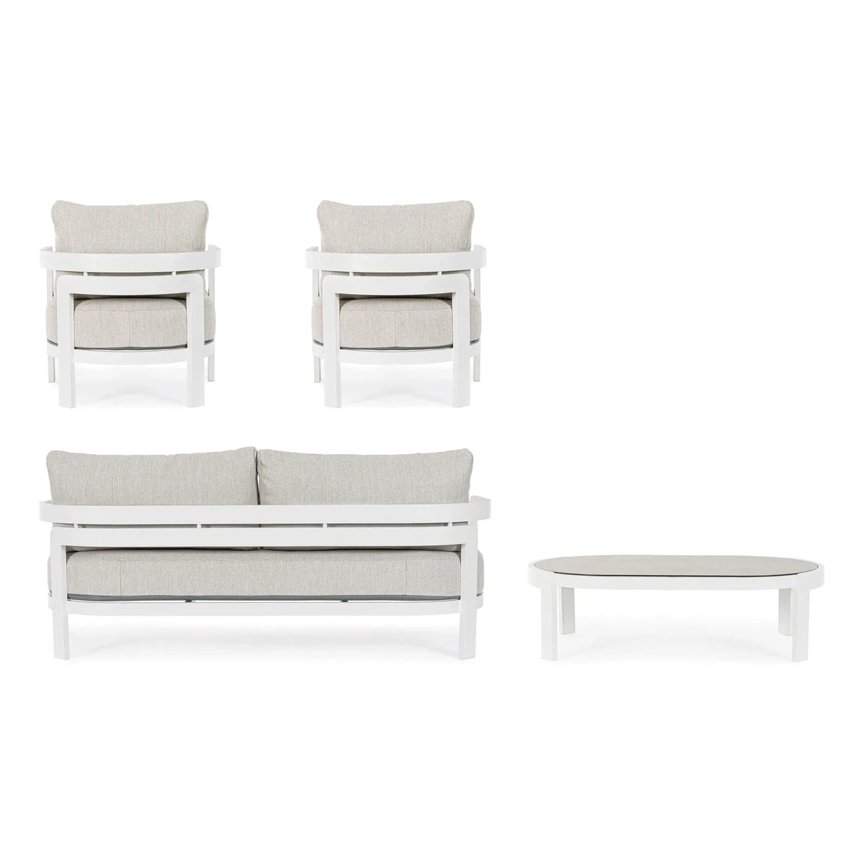 Gartenlounge Set 4er mit Kissen Presley Weiß WG20 - ZEN ZONE Furniture