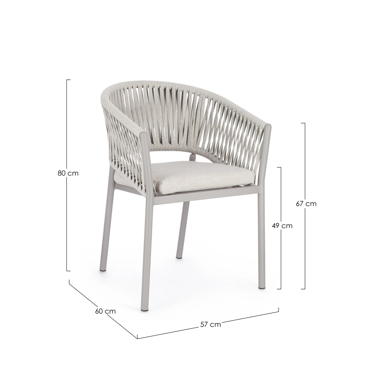 Gartenstuhl mit Armlehne und Kissen Florencia Moon WG24 - ZEN ZONE Furniture