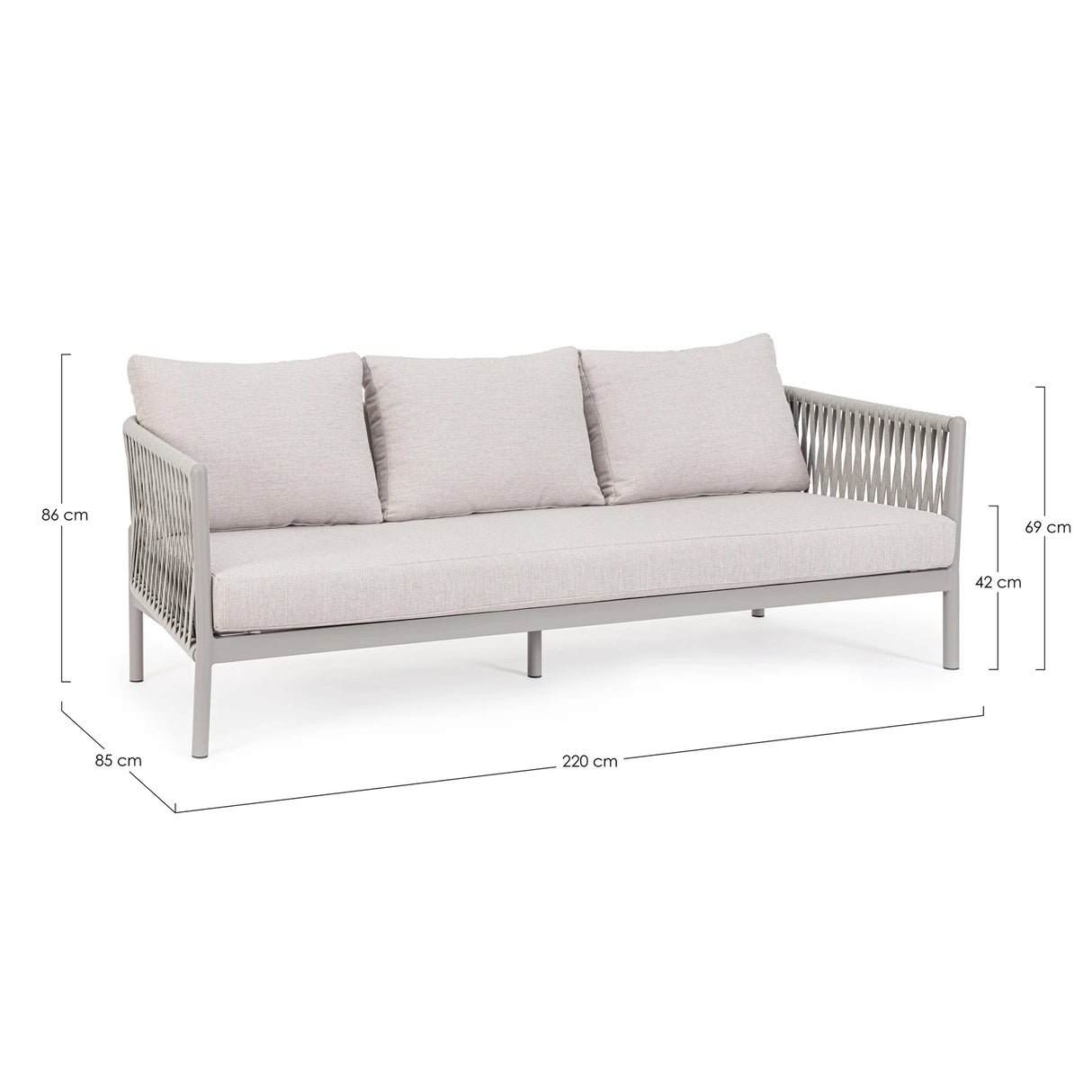 Garten-Sofa 3-Sitzer mit Kissen Florencia Moon WG24 - ZEN ZONE Furniture