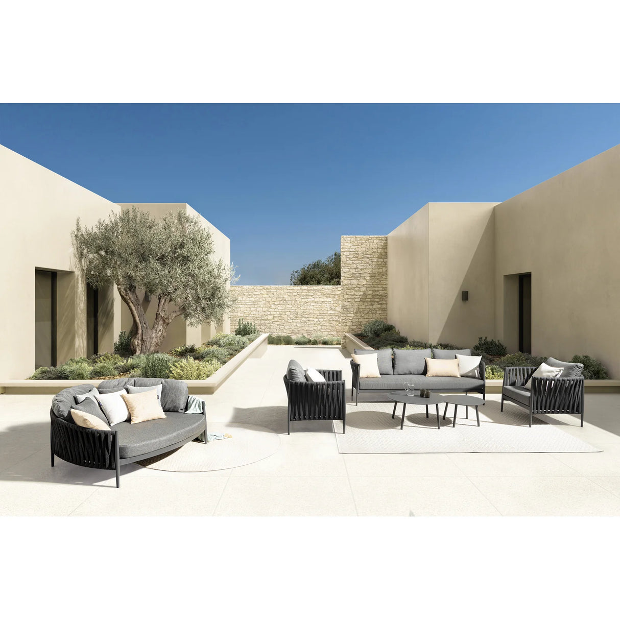 Outdoor Daybed mit Kissen Jacinta Anthrazit WG21 - ZEN ZONE Furniture