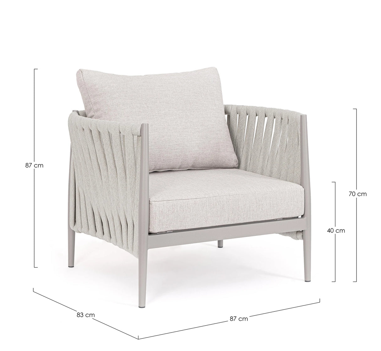 Outdoor Sessel mit Kissen Jacinta Moon WG24 - ZEN ZONE Furniture