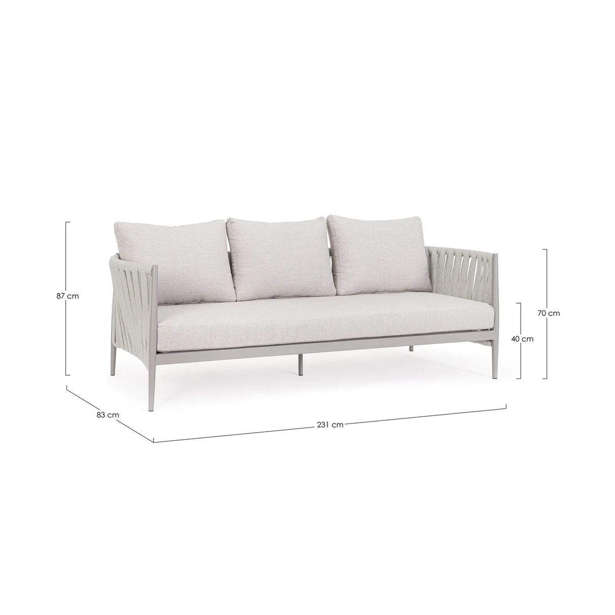 Garten-Sofa 3-Sitzer mit Kissen Jacinta Moon WG24 - ZEN ZONE Furniture