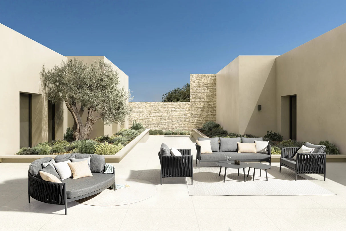 Outdoor Sessel 3er Platz mit Kissen Jacinta Anthrazit WG21 - ZEN ZONE Furniture