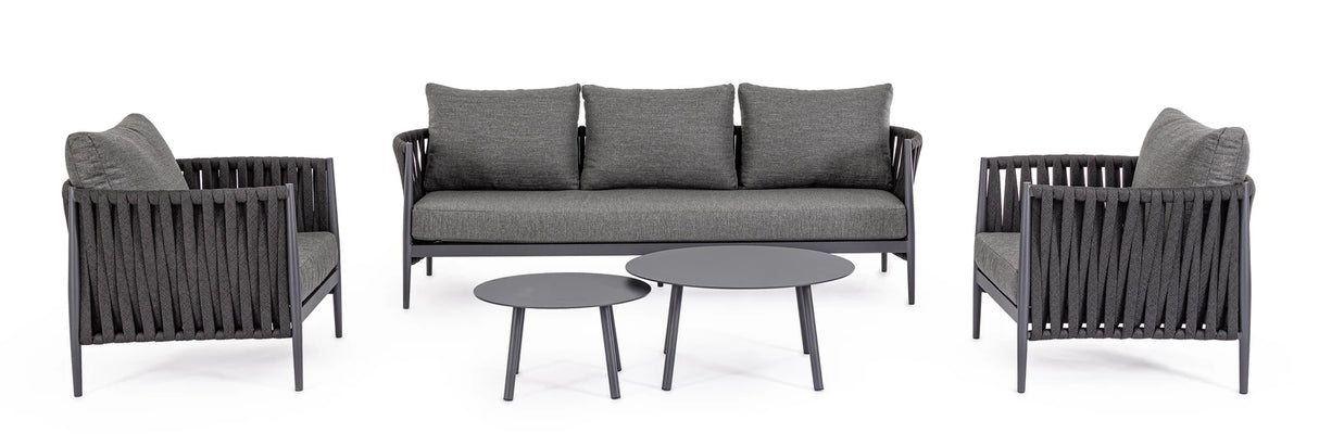 Outdoor Sessel 3er Platz mit Kissen Jacinta Anthrazit WG21 - ZEN ZONE Furniture
