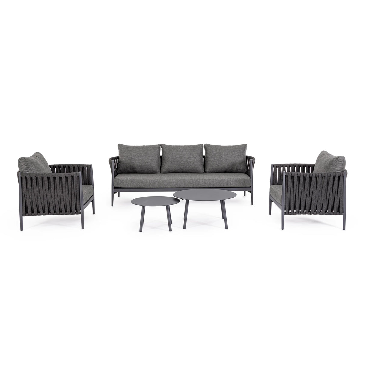 Garten-Sofa 3-Sitzer mit Kissen Jacinta Anthrazit WG21 - ZEN ZONE Furniture