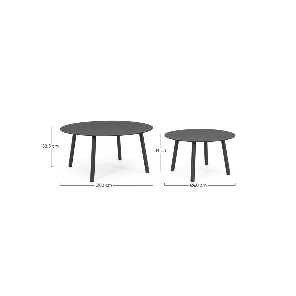 Garten Couchtisch 2er Set Anthrazit WG21 Aminta - ZEN ZONE Furniture