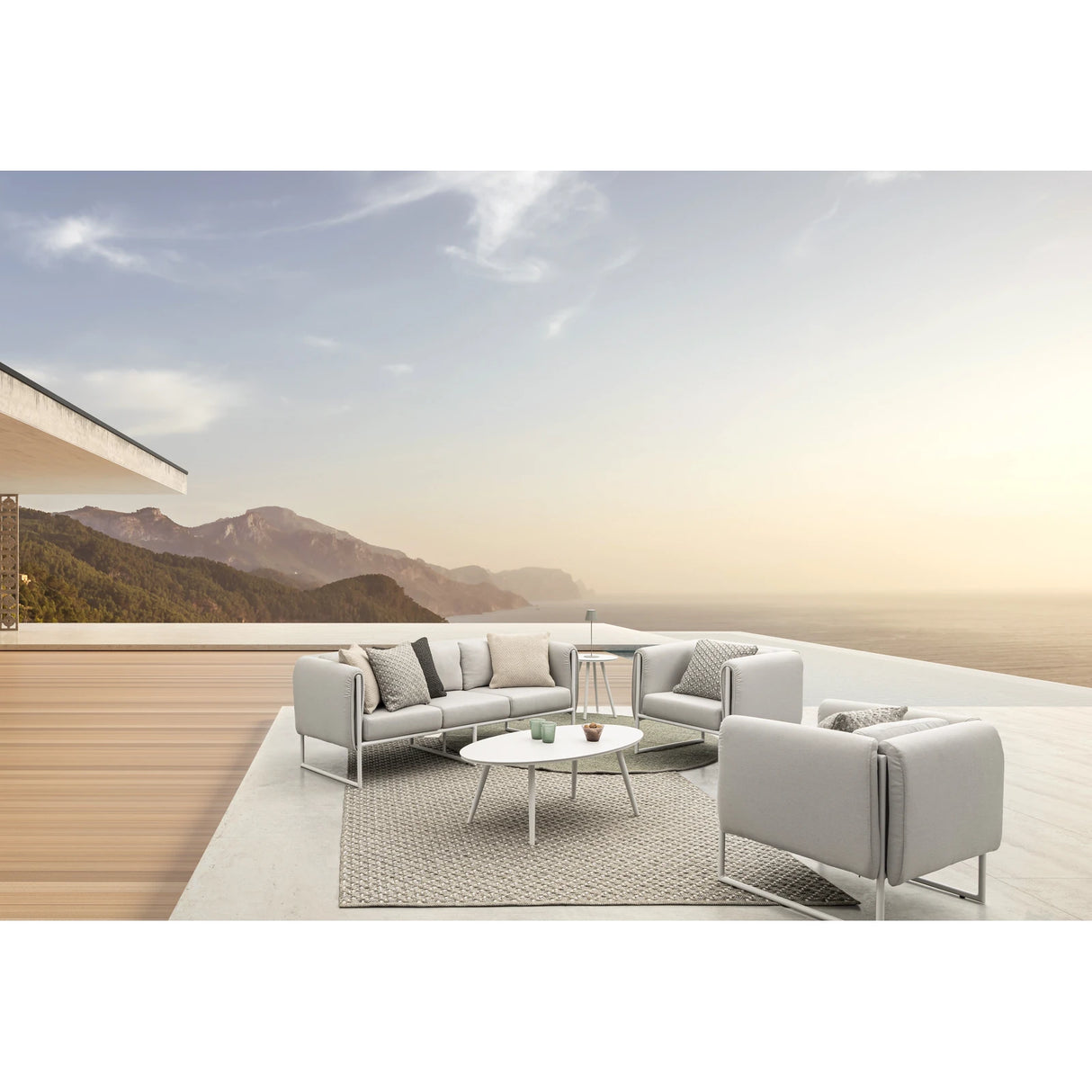 Garten-Sofa 3-Sitzer mit Kissen Pixel Sand - ZEN ZONE Furniture