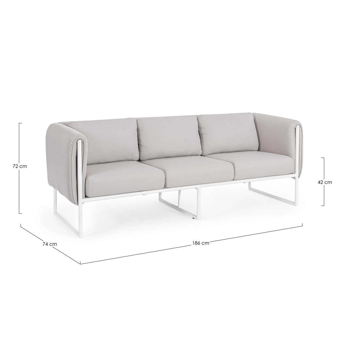 Garten-Sofa 3-Sitzer mit Kissen Pixel Sand - ZEN ZONE Furniture