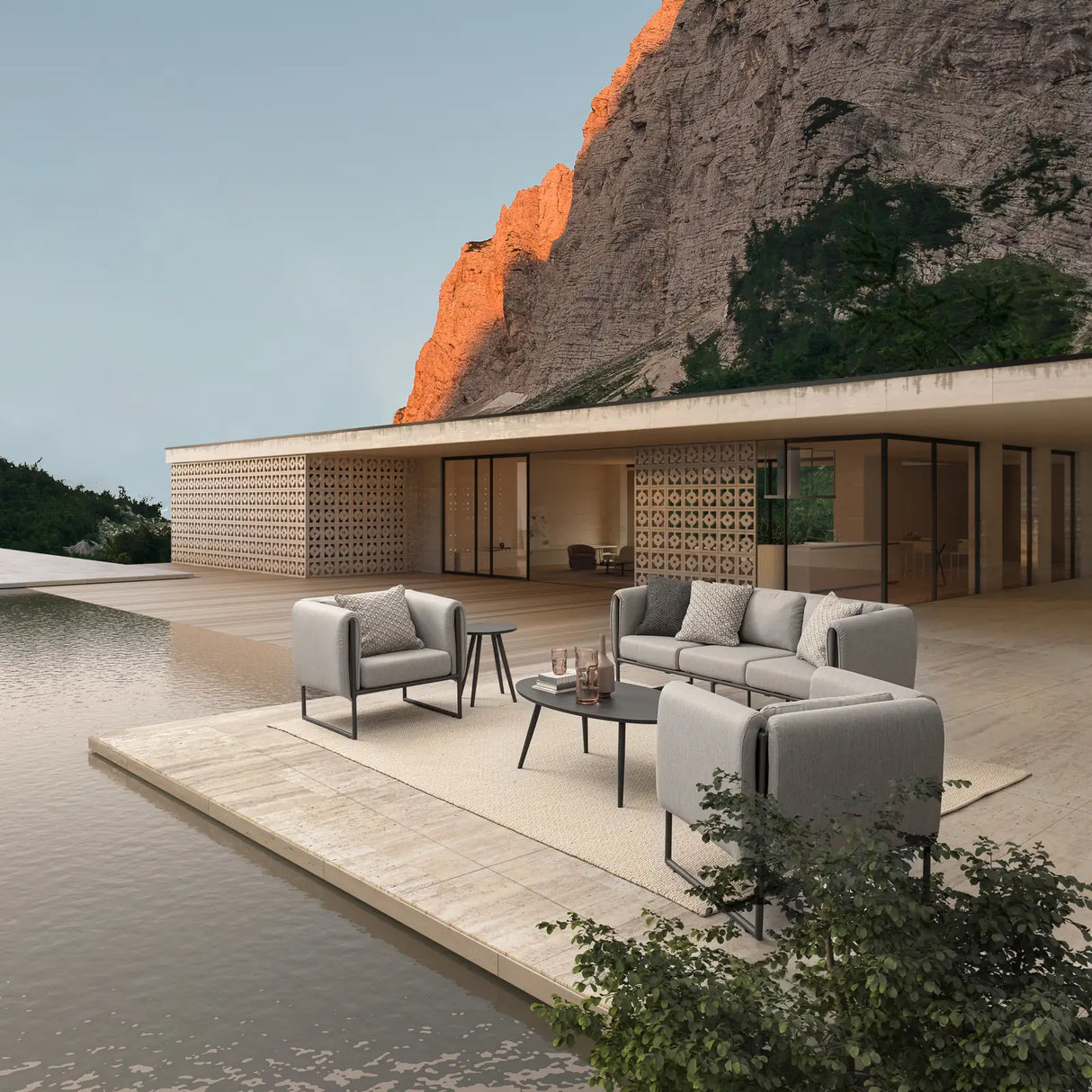 Outdoor Sessel mit Kissen Pixel Graphite - ZEN ZONE Furniture