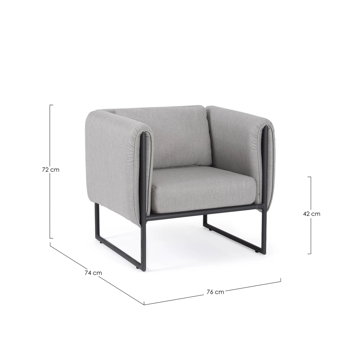 Outdoor Sessel mit Kissen Pixel Graphite - ZEN ZONE Furniture