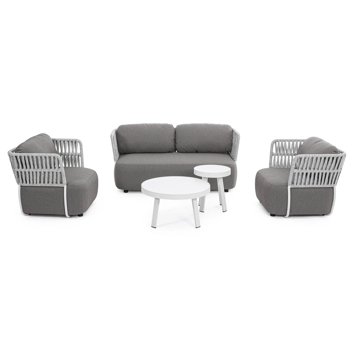 Outdoor Sessel mit Kissen Palmer Weiß/Grau - ZEN ZONE Furniture