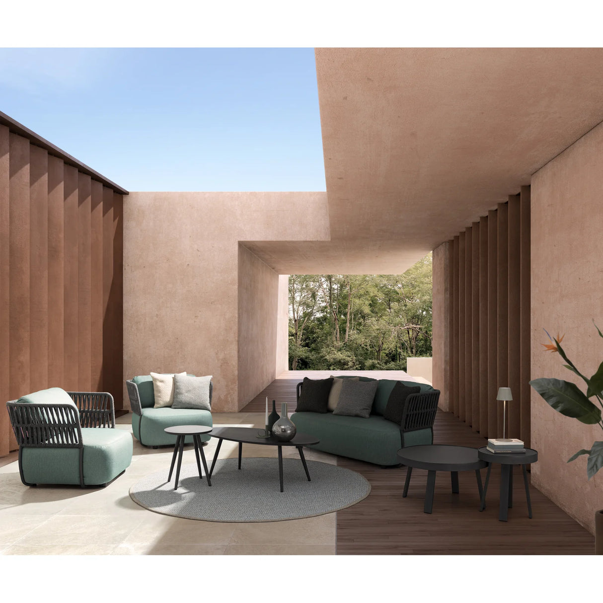 Garten Beistelltisch Anthrazit QS22 D41 Spyro - ZEN ZONE Furniture