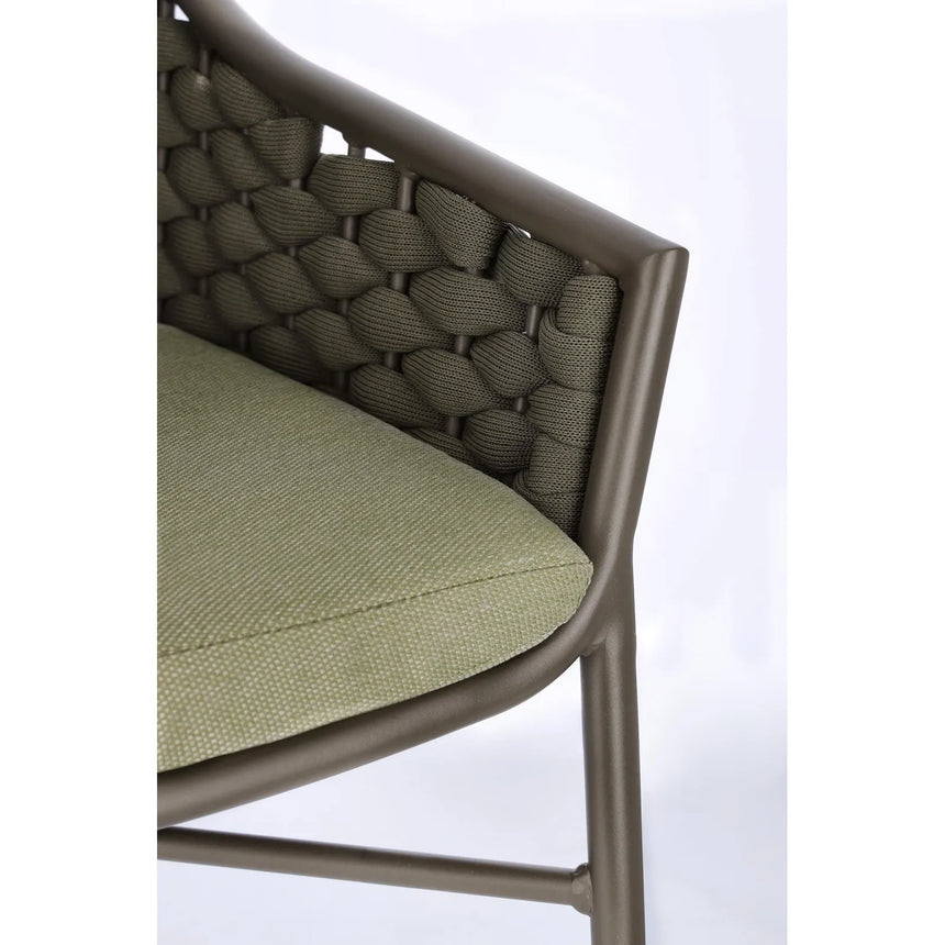 Gartenstuhl mit Armlehne und Kissen Everly Olive QS24 - ZEN ZONE Furniture