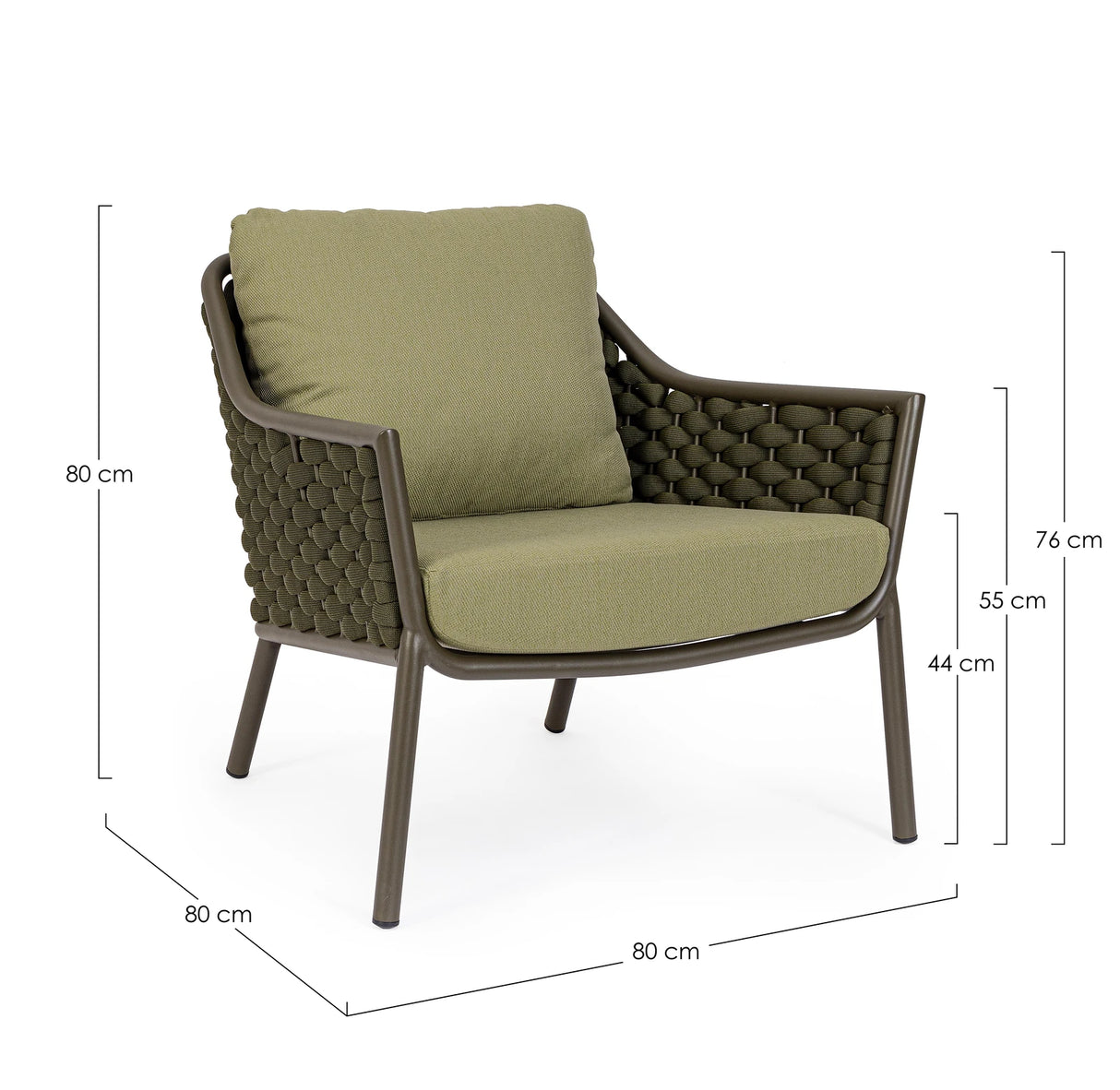 Outdoor Sessel mit Kissen Everly Olive QS24 - ZEN ZONE Furniture