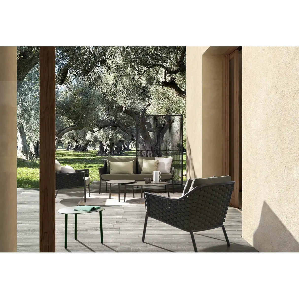 Garten-Sofa 2-Sitzer mit Kissen Everly Olive QS24 - ZEN ZONE Furniture