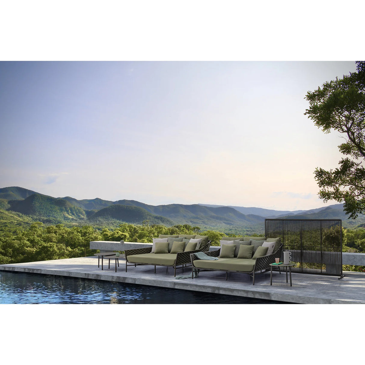 Outdoor Daybed mit Kissen Everly Olive QS24 - ZEN ZONE Furniture