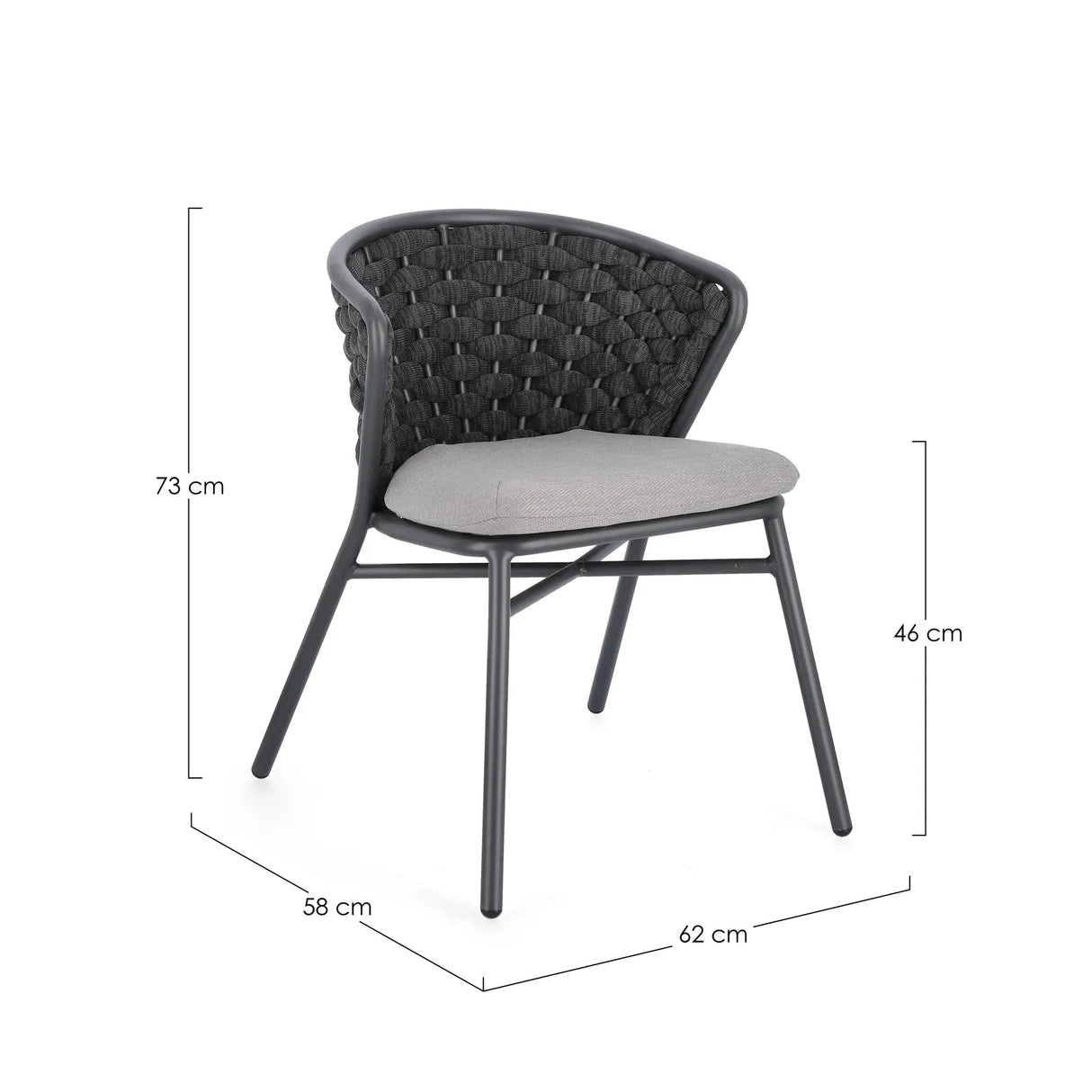 Gartenstuhl mit Kissen Harlow Anthrazit QS22/Graphit - ZEN ZONE Furniture