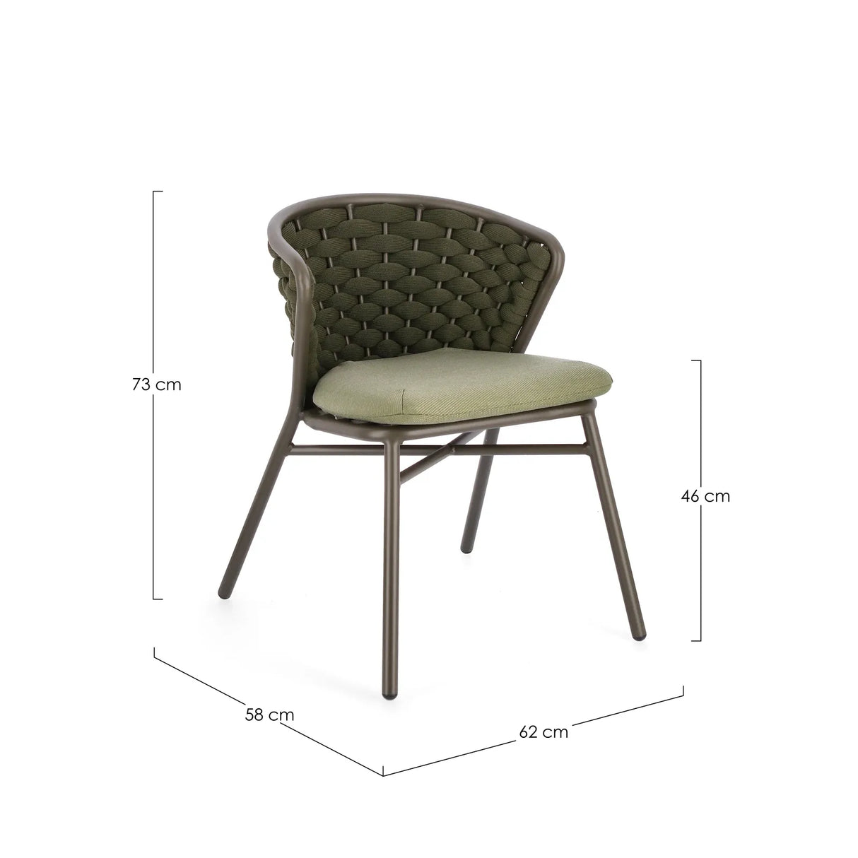 Gartenstuhl mit Kissen Harlow Olive QS24 - ZEN ZONE Furniture