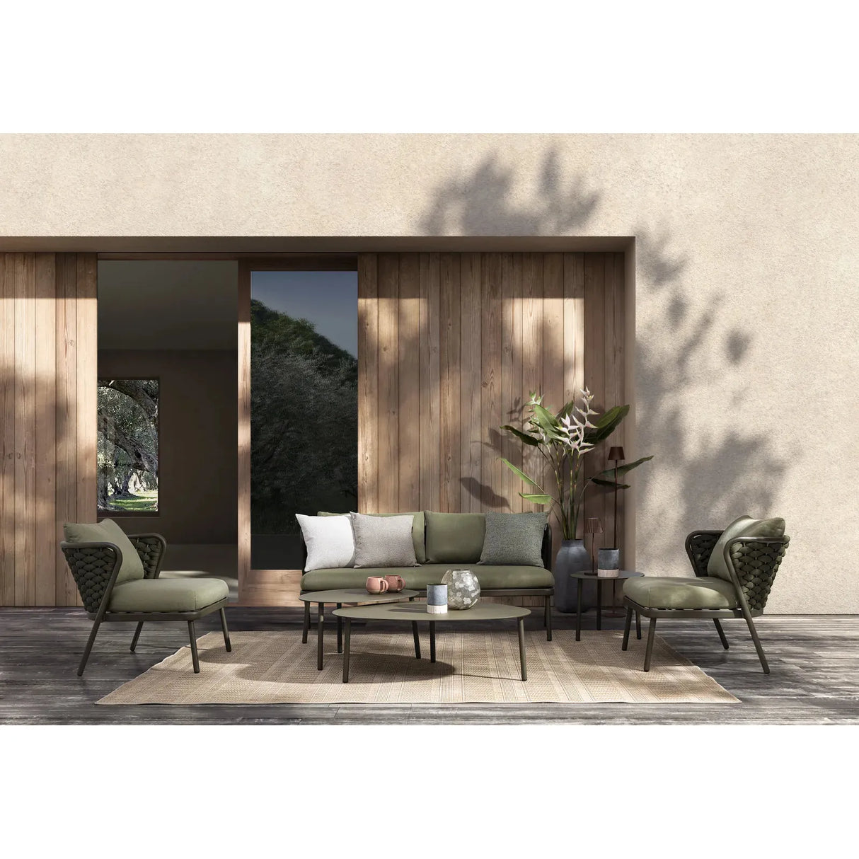 Harlow Sessel Oliv mit Kissen Qs24 - ZEN ZONE Furniture