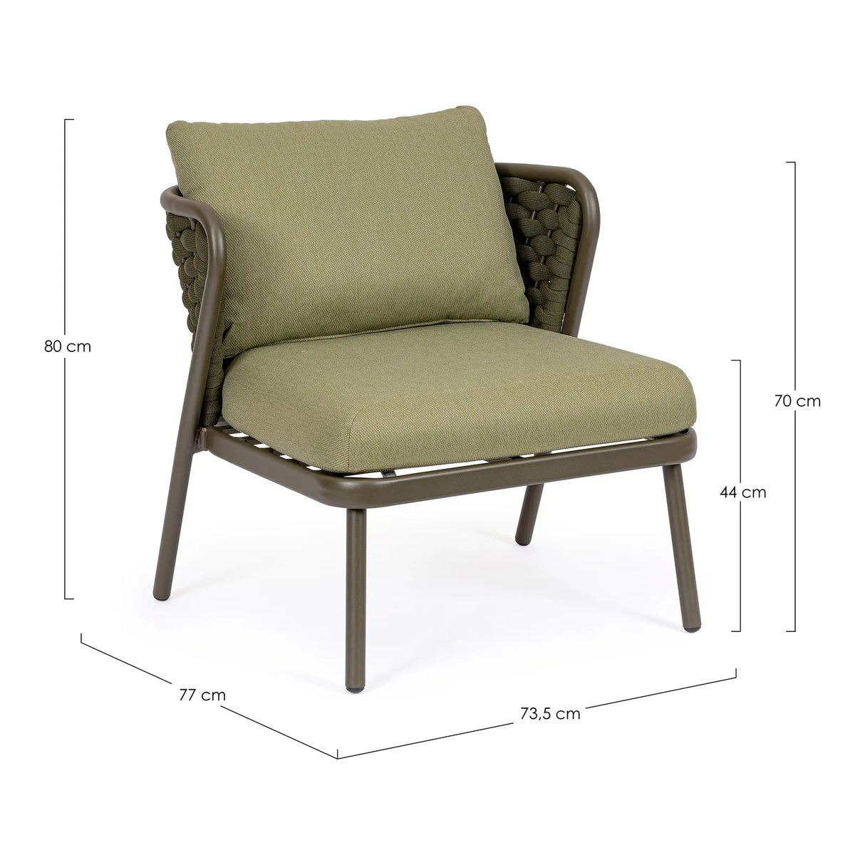 Harlow Sessel Oliv mit Kissen Qs24 - ZEN ZONE Furniture