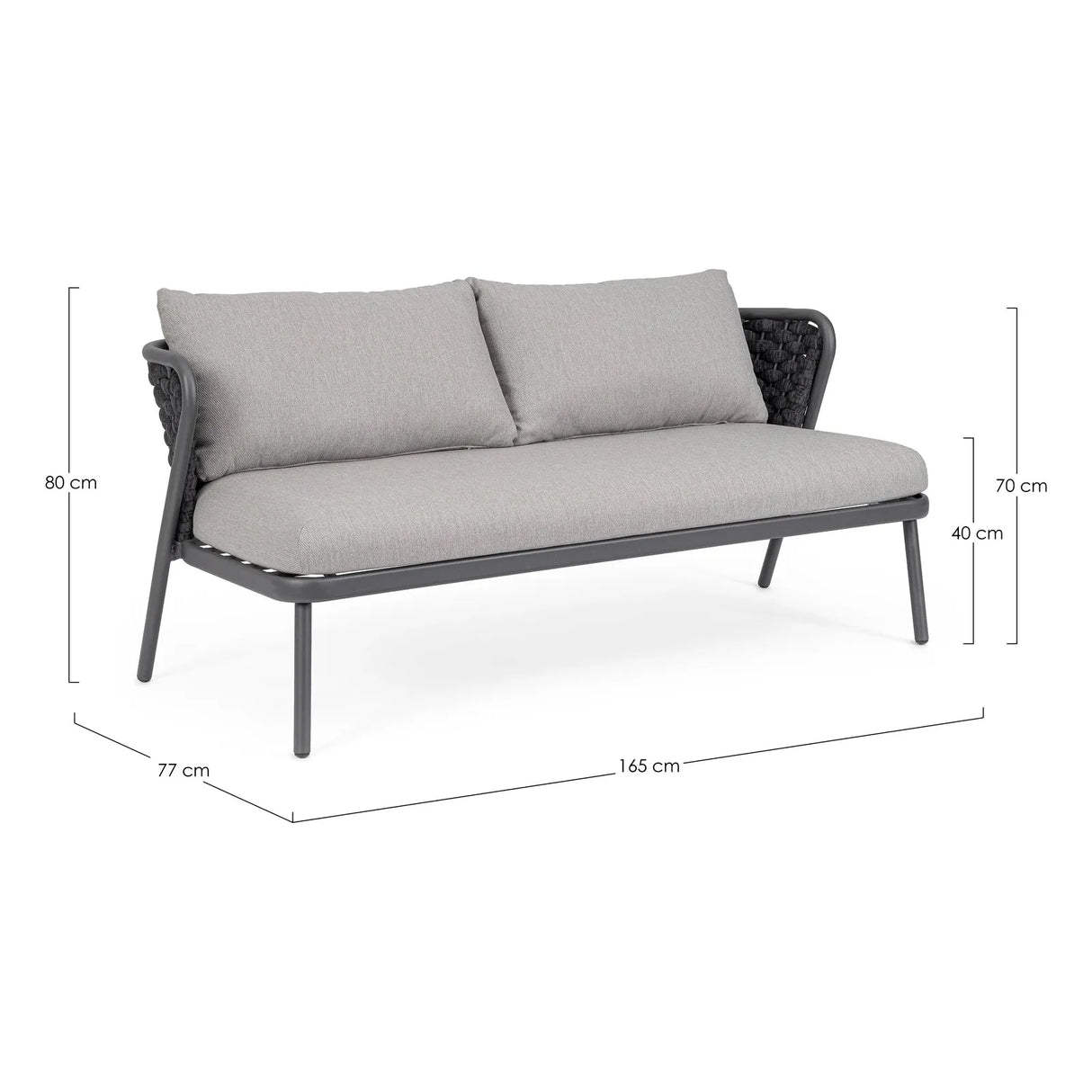 Harlow Sofa 2-Sitzer mit Kissen Graphit - ZEN ZONE Furniture