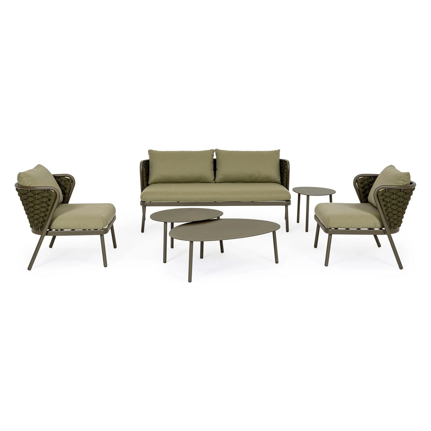 Harlow Sofa 2-Sitzer mit Kissen Oliv Qs24 - ZEN ZONE Furniture