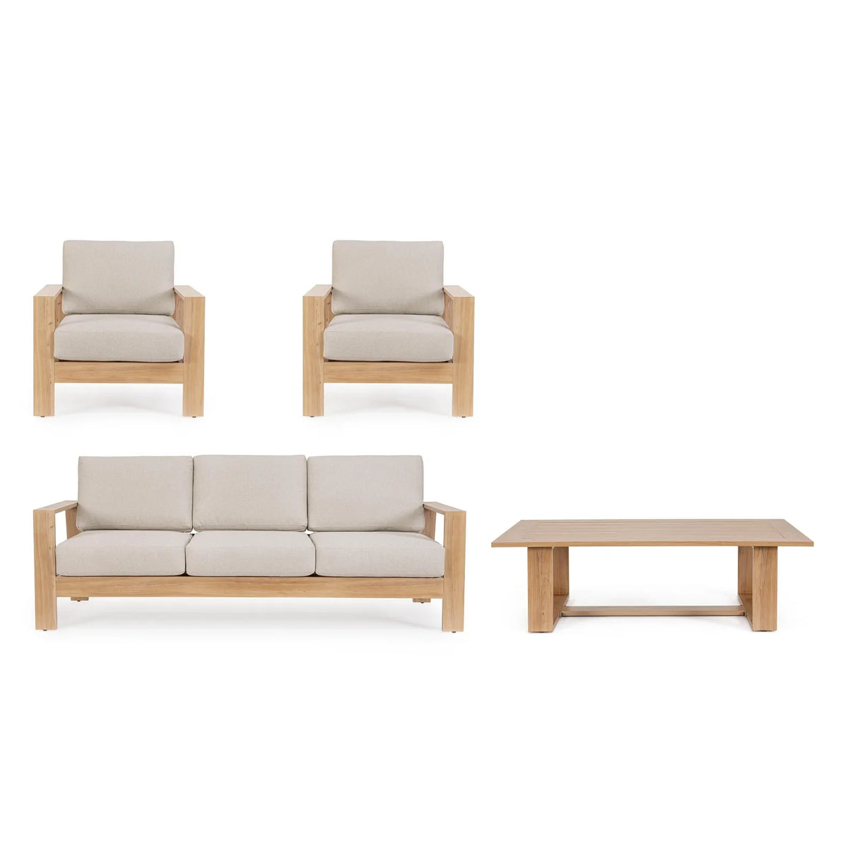 Gartenlounge Set 4er Set mit Kissen Baltic Natürlich - ZEN ZONE Furniture