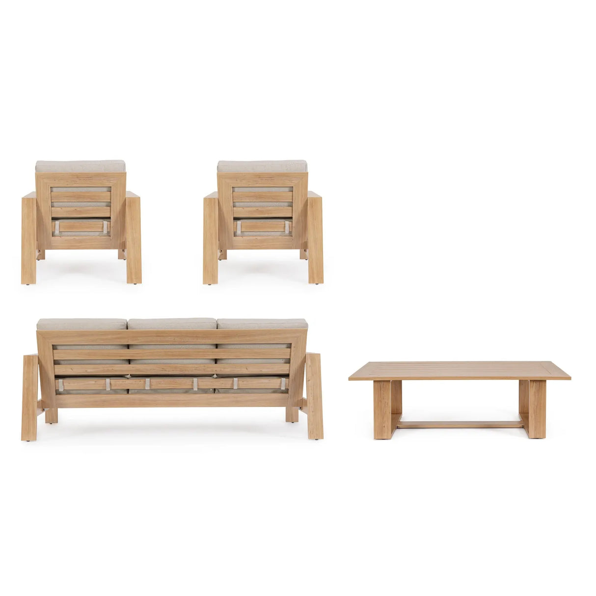 Gartenlounge Set 4er Set mit Kissen Baltic Natürlich - ZEN ZONE Furniture