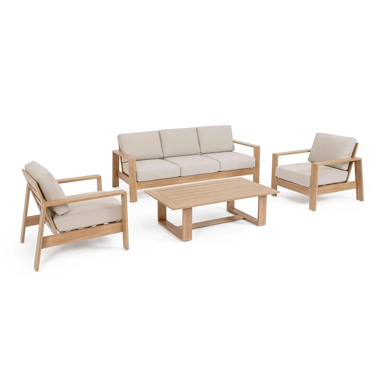 Gartenlounge Set 4er Set mit Kissen Baltic Natürlich - ZEN ZONE Furniture