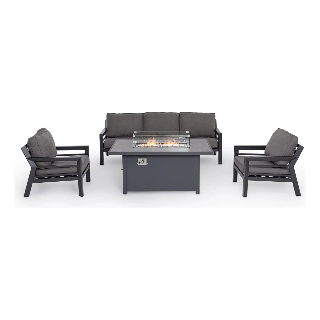 Hendrix Sofa Set 4 Anthrazit mit Kissen - ZEN ZONE Furniture