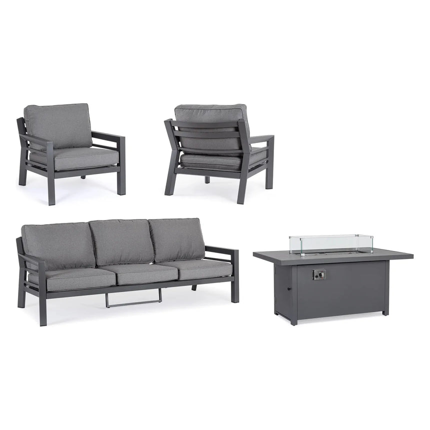 Hendrix Sofa Set 4 Anthrazit mit Kissen - ZEN ZONE Furniture