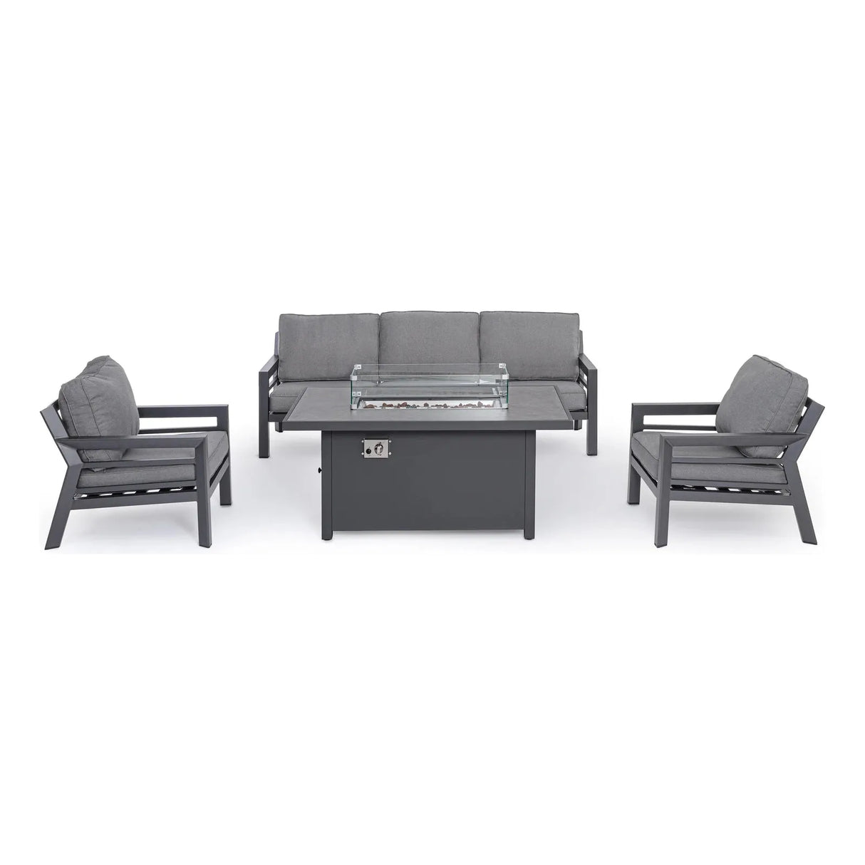 Hendrix Sofa Set 4 Anthrazit mit Kissen - ZEN ZONE Furniture
