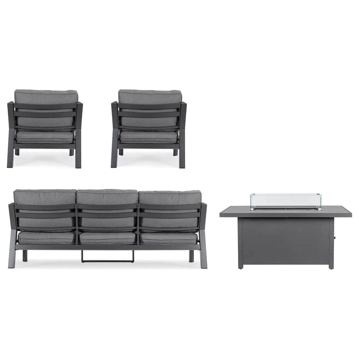 Hendrix Sofa Set 4 Anthrazit mit Kissen - ZEN ZONE Furniture
