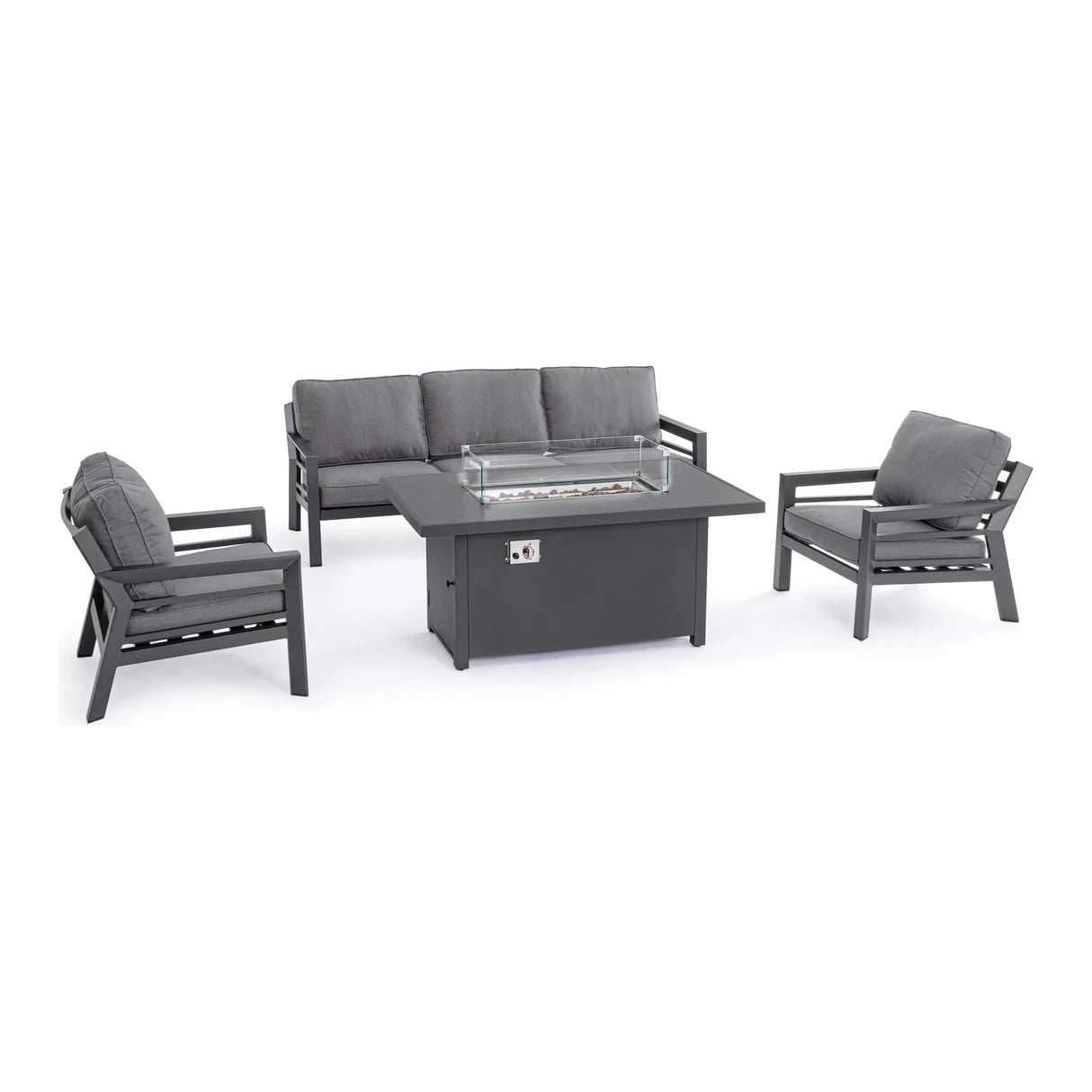 Hendrix Sofa Set 4 Anthrazit mit Kissen - ZEN ZONE Furniture
