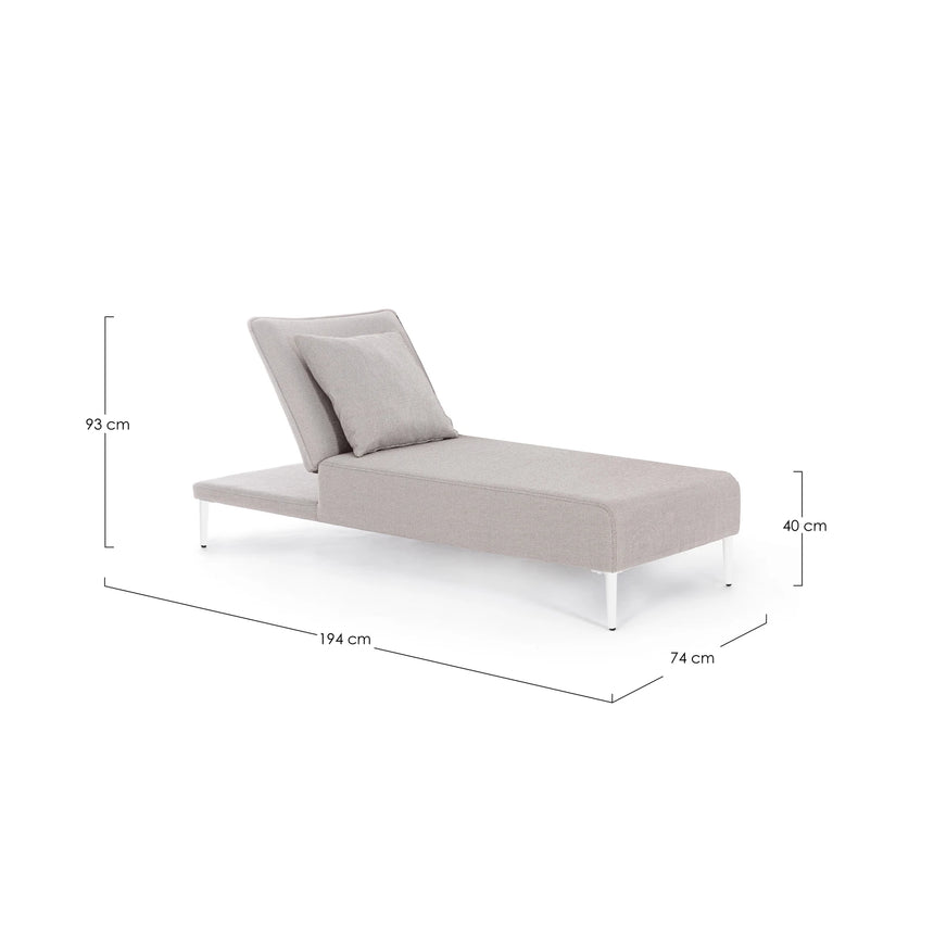 Gartenliege mit Kissen Viper Weiß QS20/Sand - ZEN ZONE Furniture