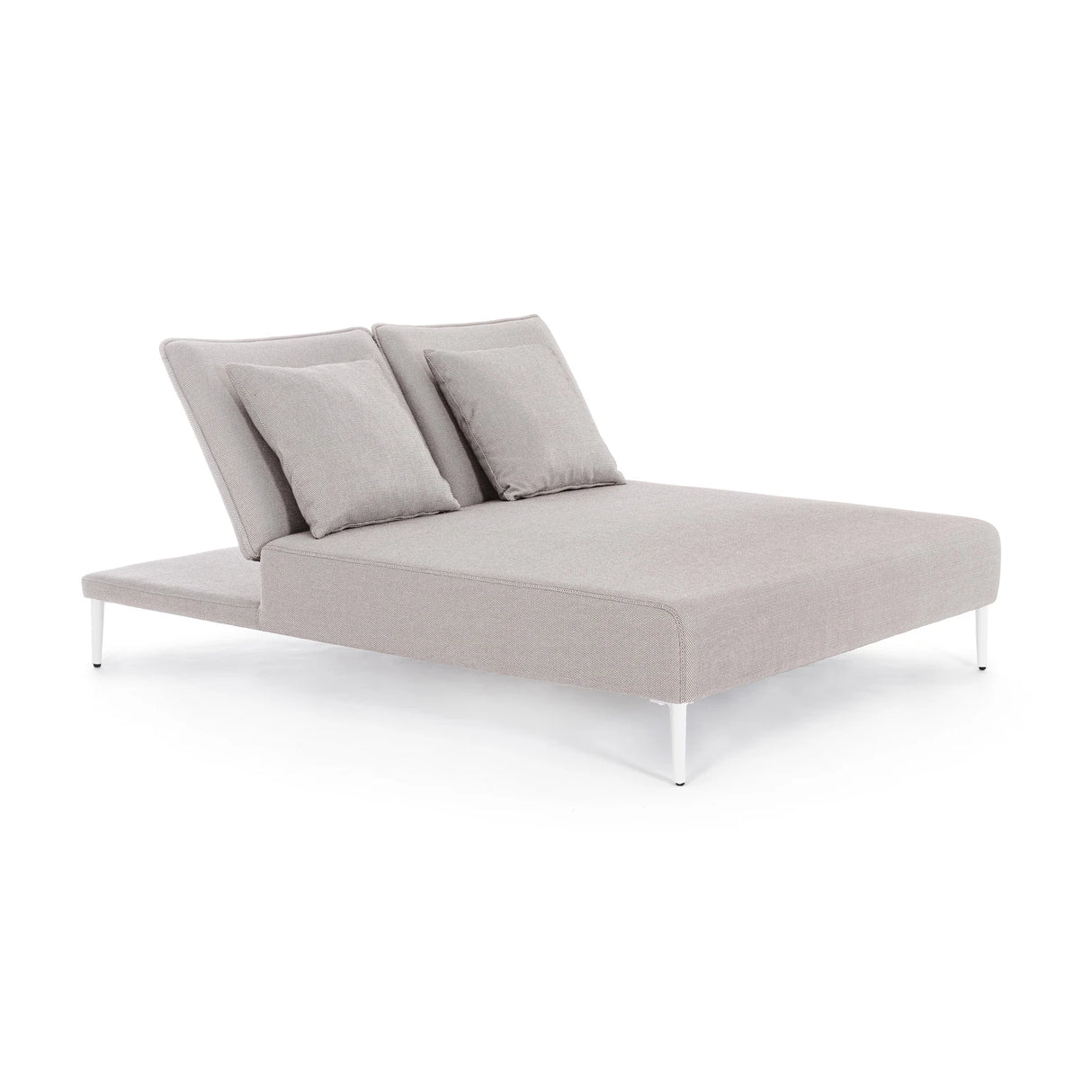 Gartenliege Doppel mit Kissen Viper Weiß QS20/Sand - ZEN ZONE Furniture