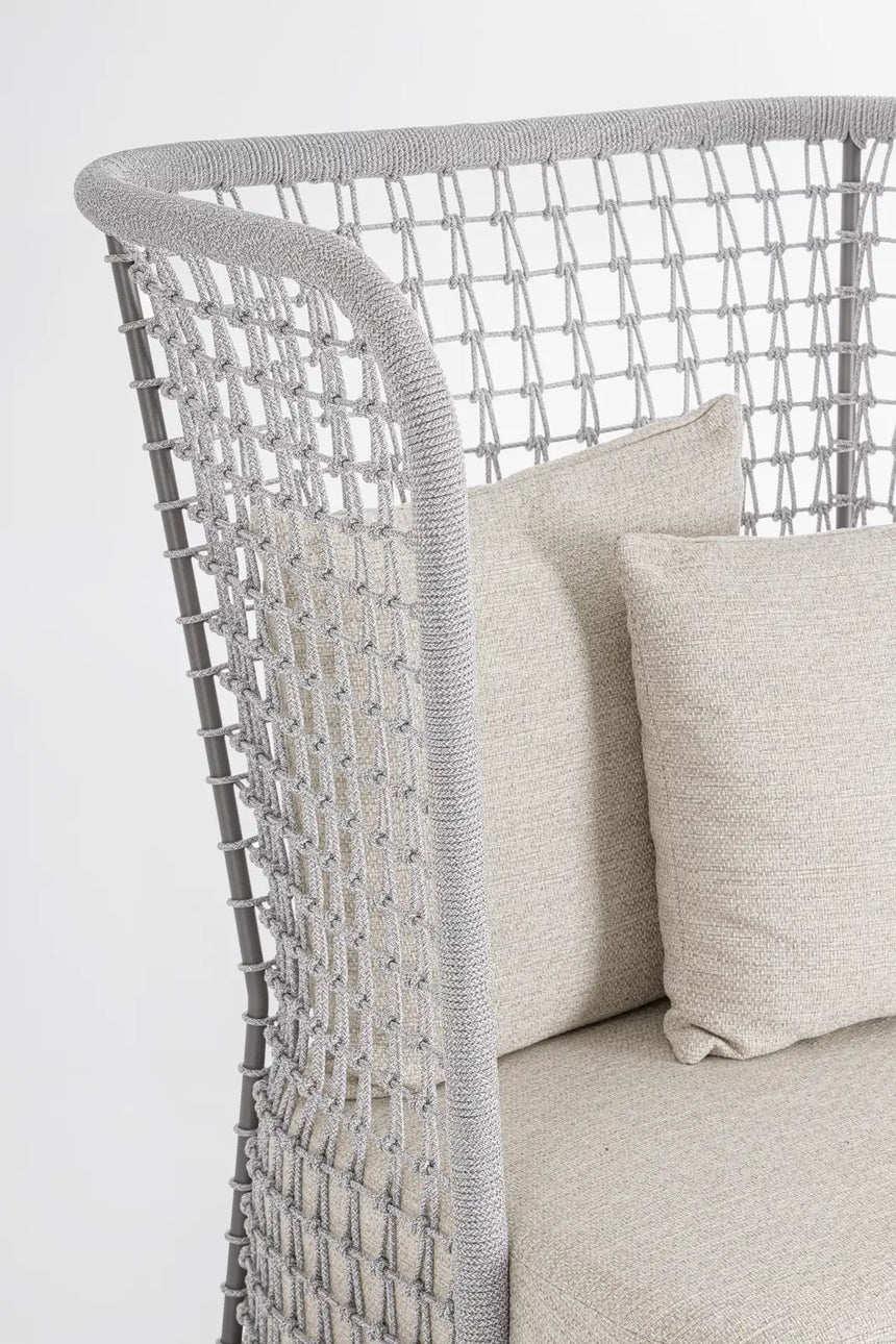 Outdoor Sessel Kollar Artic aus Aluminium und Seil - ZEN ZONE Furniture