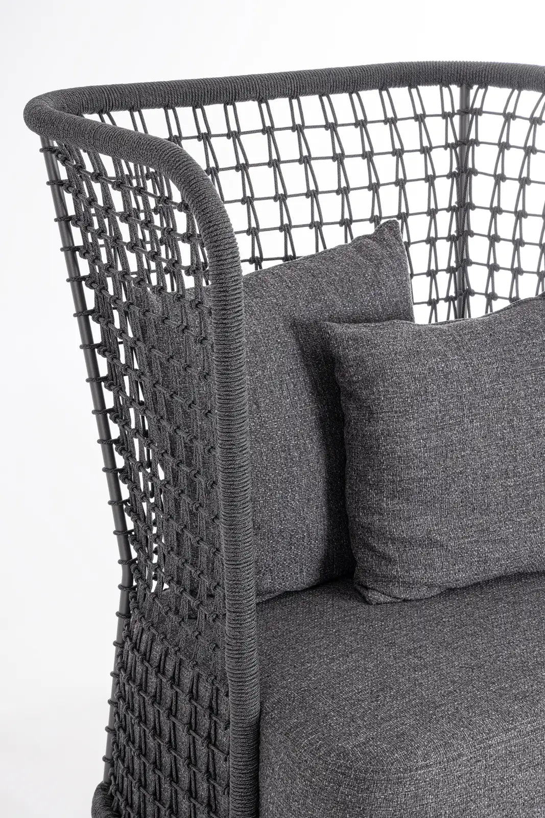 Outdoor Sessel Kollar Anthrazit aus Aluminium und Seil - ZEN ZONE Furniture