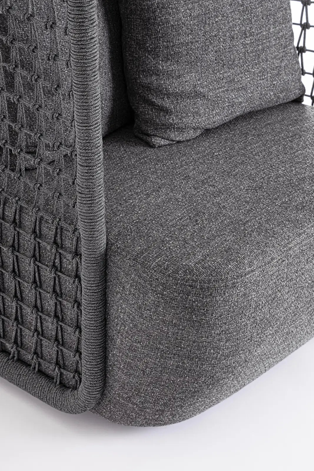 Outdoor Sessel Kollar Anthrazit aus Aluminium und Seil - ZEN ZONE Furniture