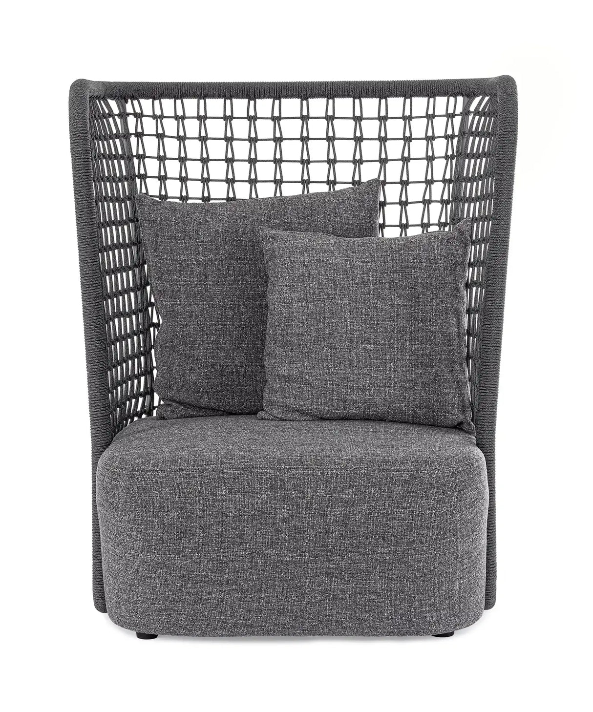 Outdoor Sessel Kollar Anthrazit aus Aluminium und Seil - ZEN ZONE Furniture