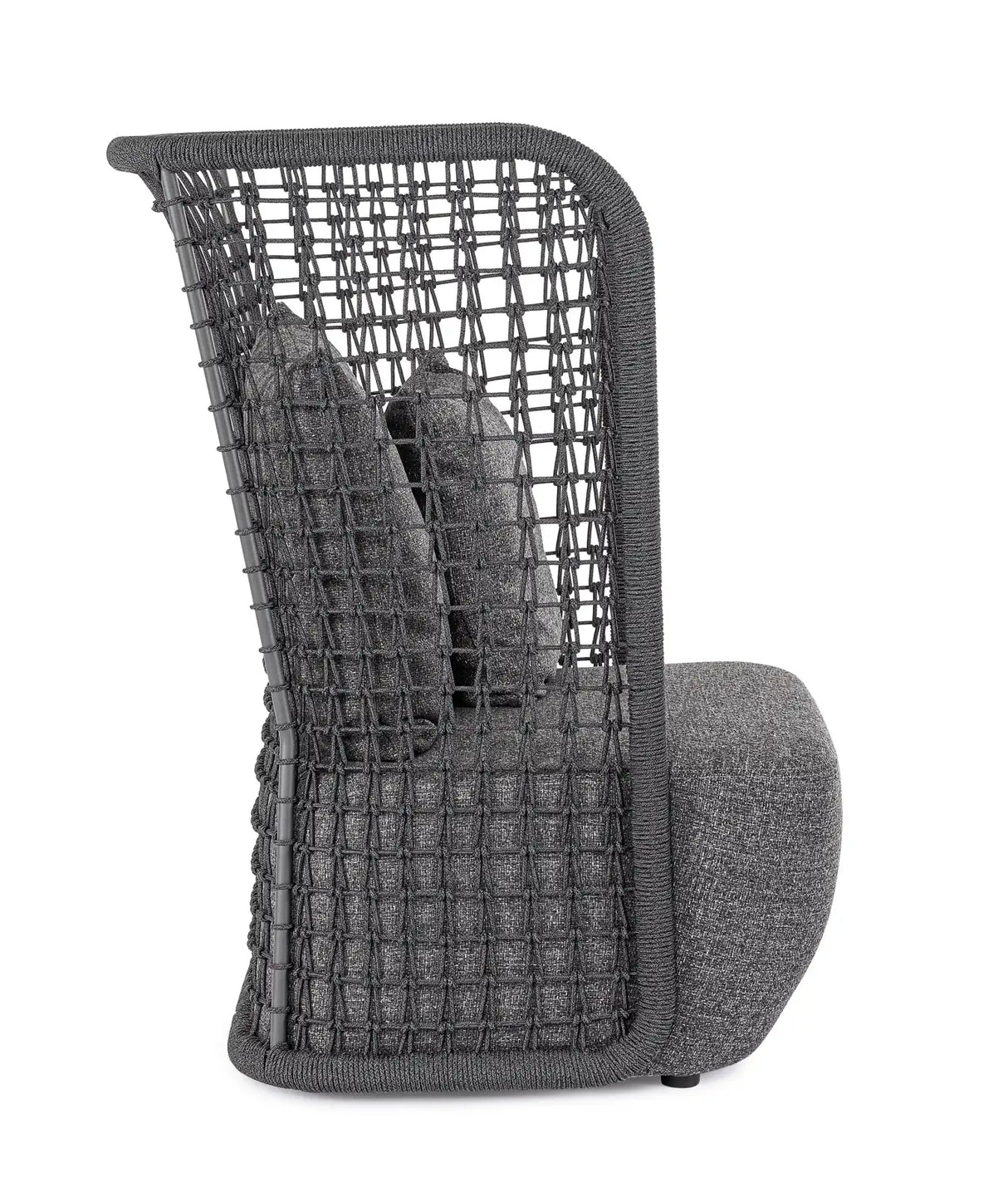 Outdoor Sessel Kollar Anthrazit aus Aluminium und Seil - ZEN ZONE Furniture