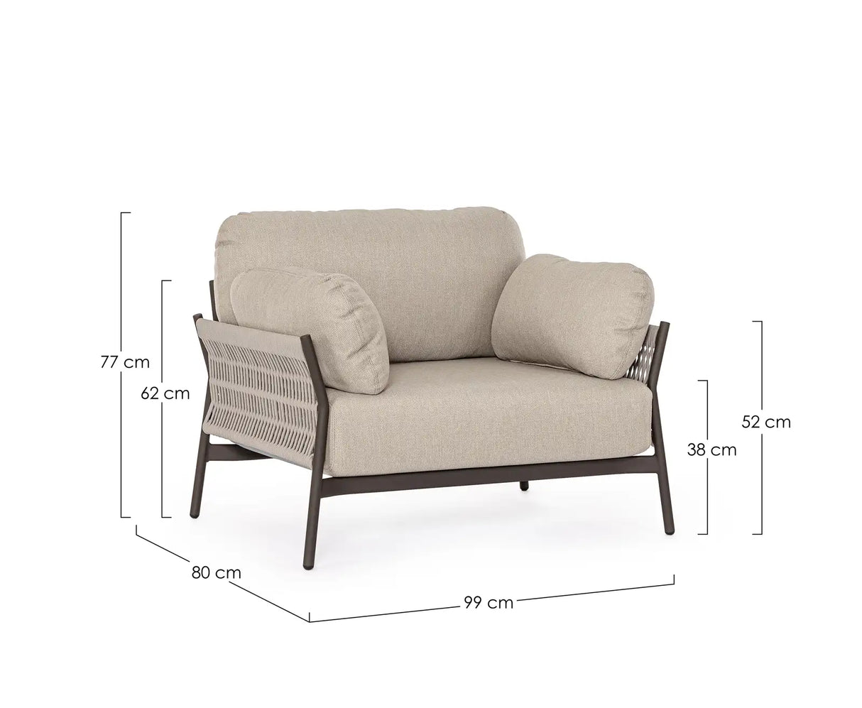 Outdoor Sessel Pardis raven QS25 aus Aluminium - ZEN ZONE Furniture