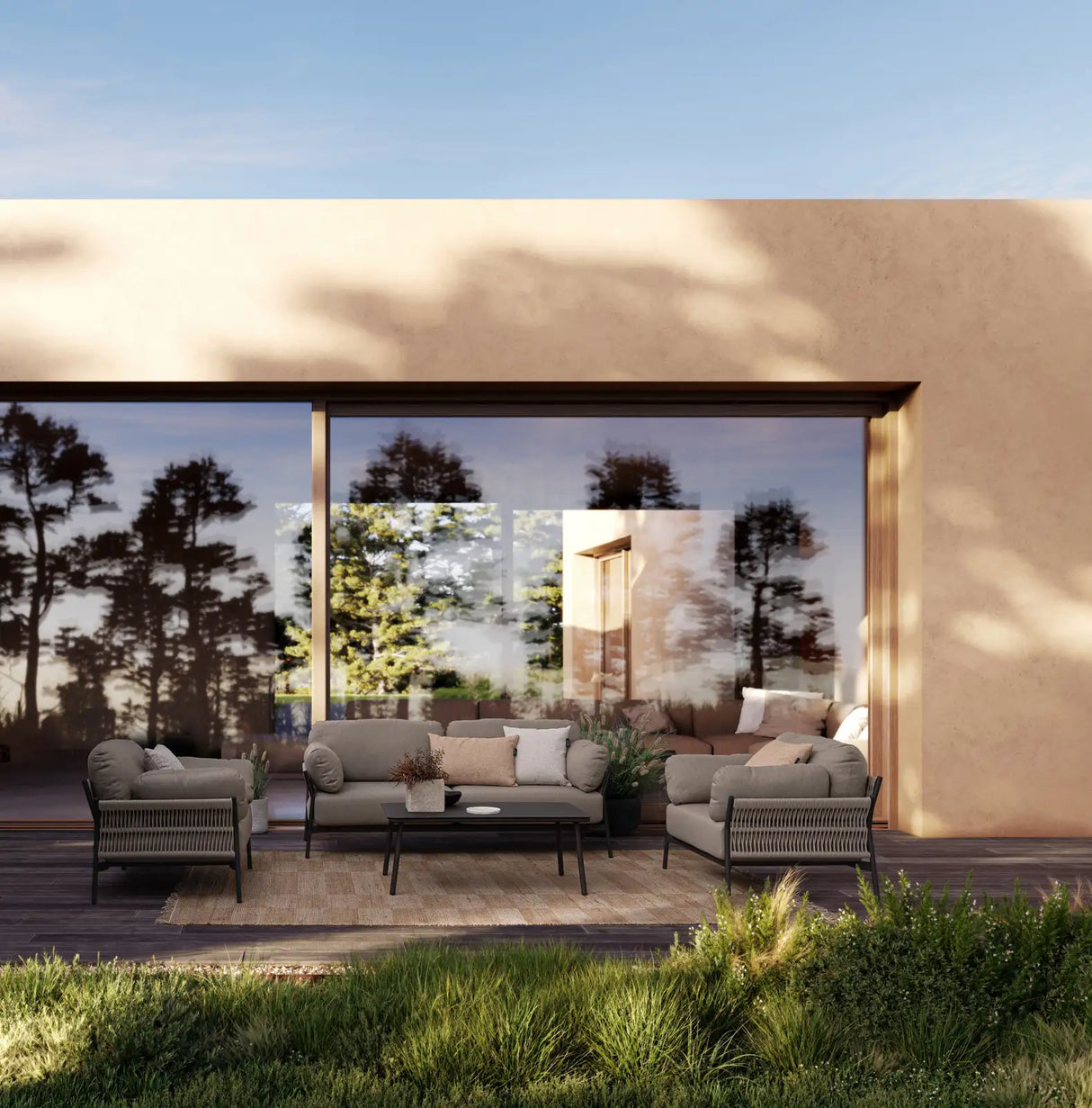 Outdoor Sofa 2-Sitzer Pardis raven QS25 aus Aluminium 183x80 cm - ZEN ZONE Furniture