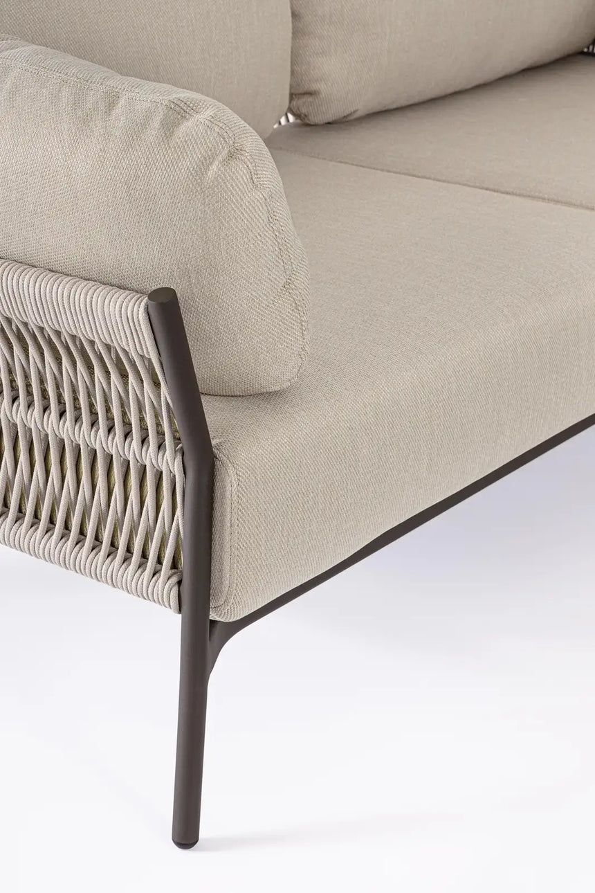 Outdoor Sofa 2-Sitzer Pardis raven QS25 aus Aluminium 183x80 cm - ZEN ZONE Furniture