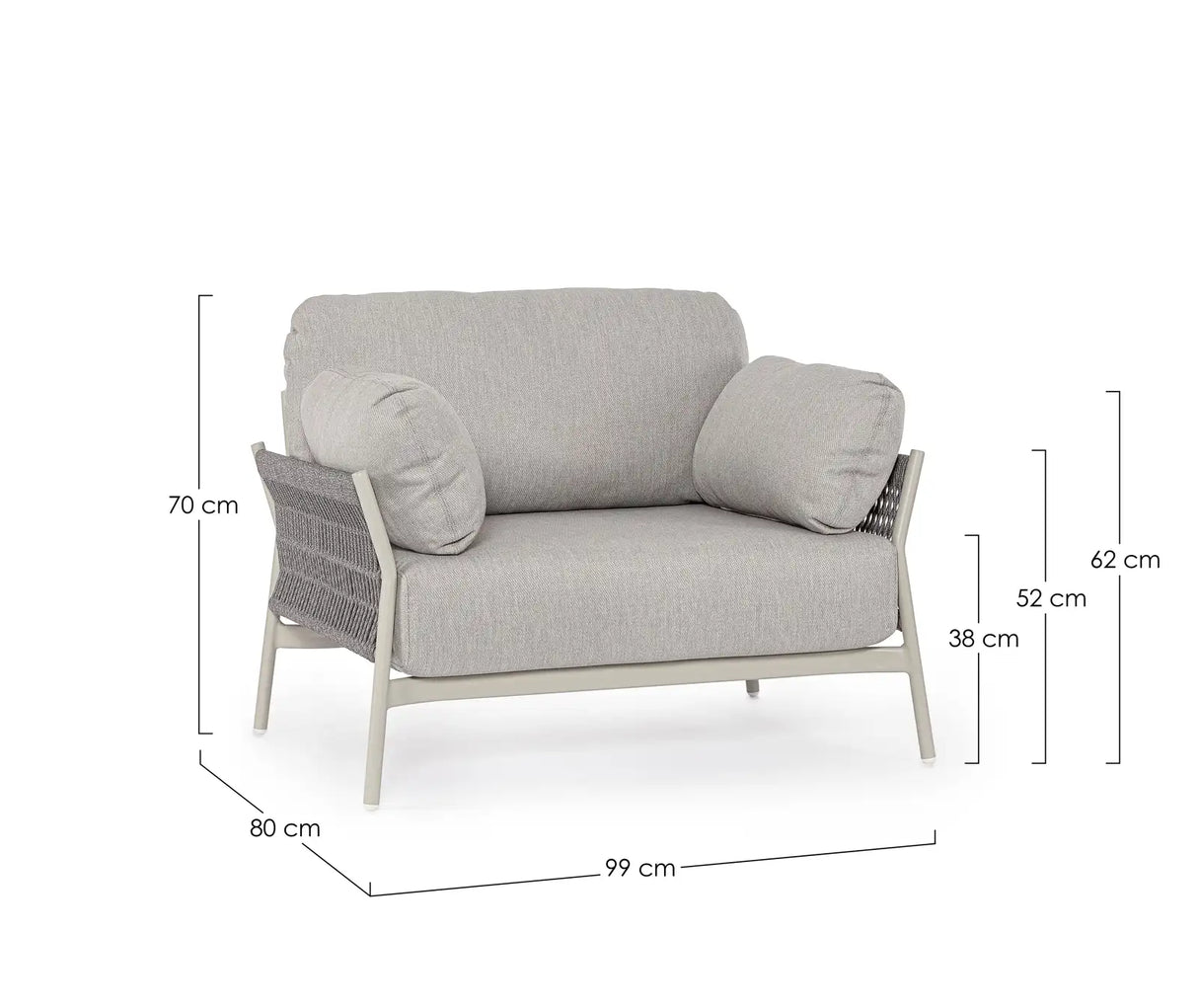 Outdoor Sessel Pardis agate QS26 aus Aluminium - ZEN ZONE Furniture