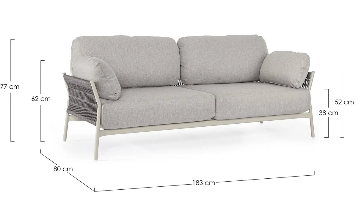 Outdoor Sofa 2-Sitzer Pardis agate QS26 aus Aluminium 183x80 cm - ZEN ZONE Furniture